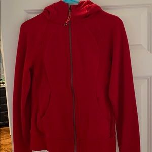 Red LuluLemon scuba hoodie